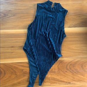 Blue velvet bodysuit